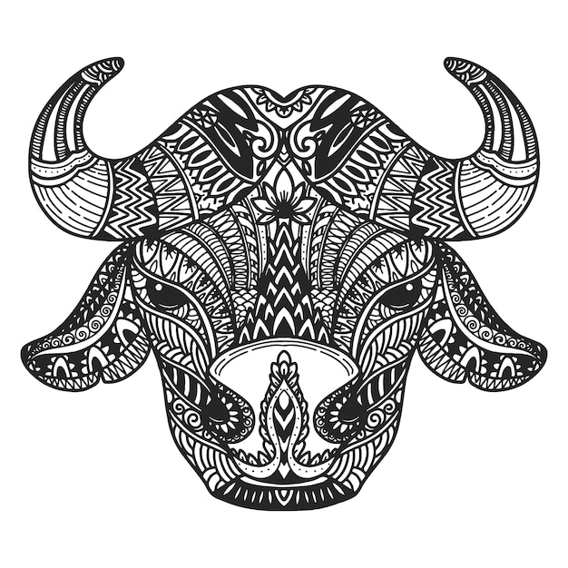 Gratis vector hand getekend dier mandala illustratie