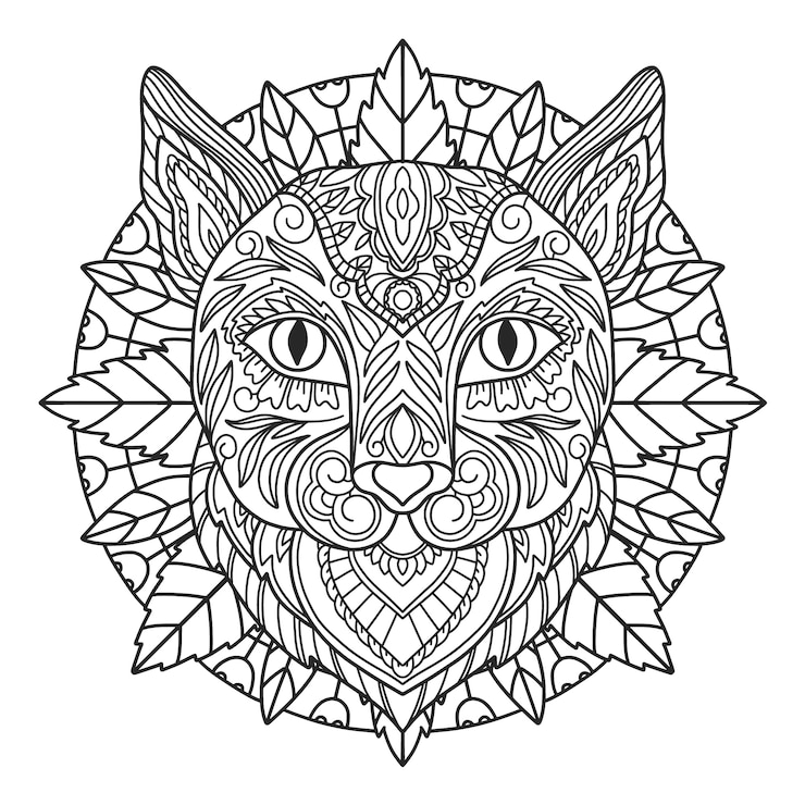 Gratis Vector hand getekend dier mandala illustratie