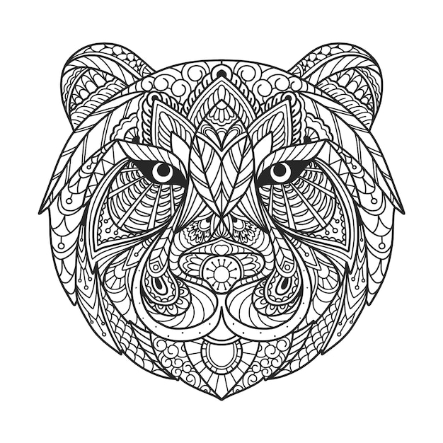 Gratis vector hand getekend dier mandala illustratie