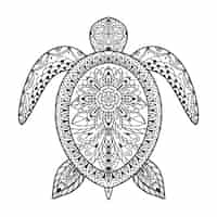 Gratis vector hand getekend dier mandala illustratie