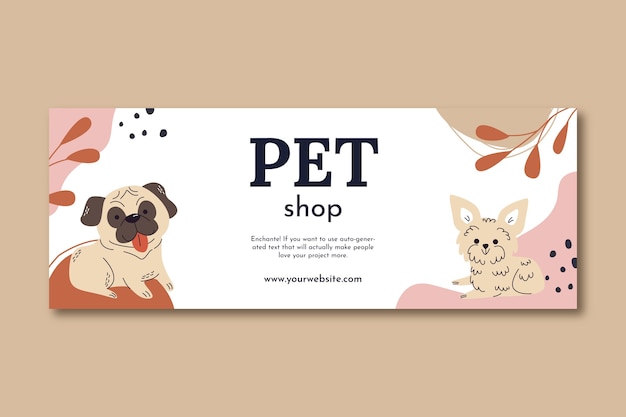 Gratis vector hand getekend dierenwinkel sjabloonontwerp