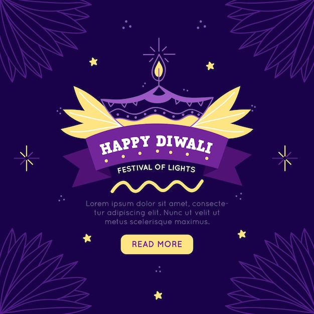 Hand getekend diwali concept