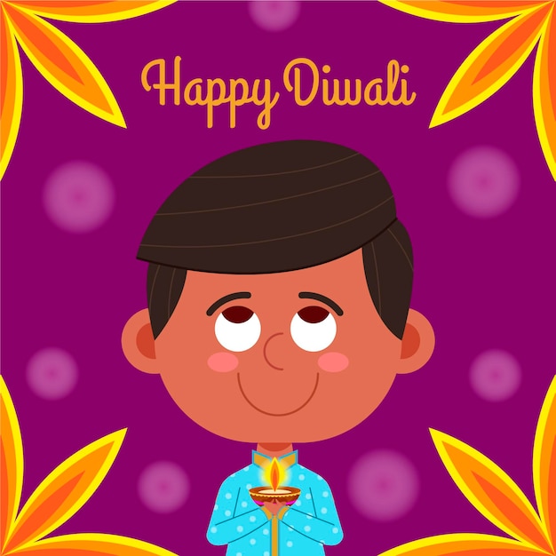 Gratis vector hand getekend diwali concept