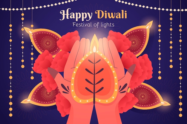 Hand getekend diwali concept