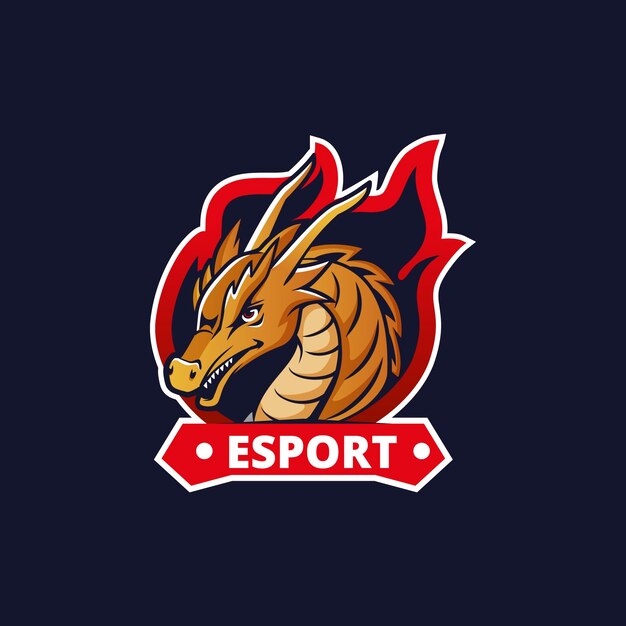 Hand getekend draak esport-logo