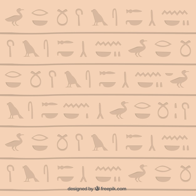 Hand getekend Egyptische hiërogliefen achtergrond