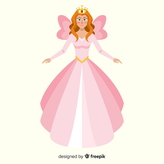 Gratis vector hand getekend elegant prinsesportret