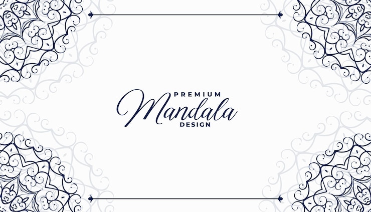 Gratis Vector hand getekend etnische mandala patroon boordmotief als achtergrond