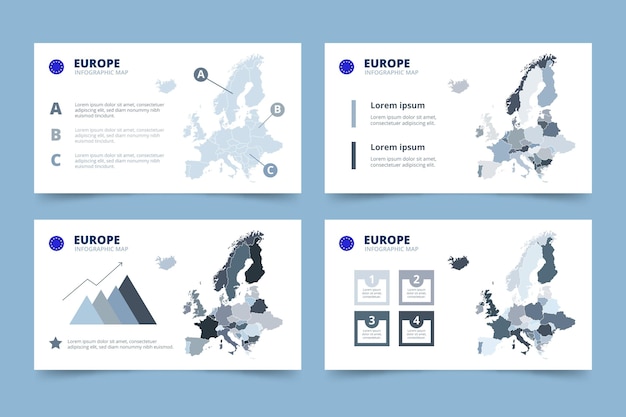 Hand getekend europa kaart infographic