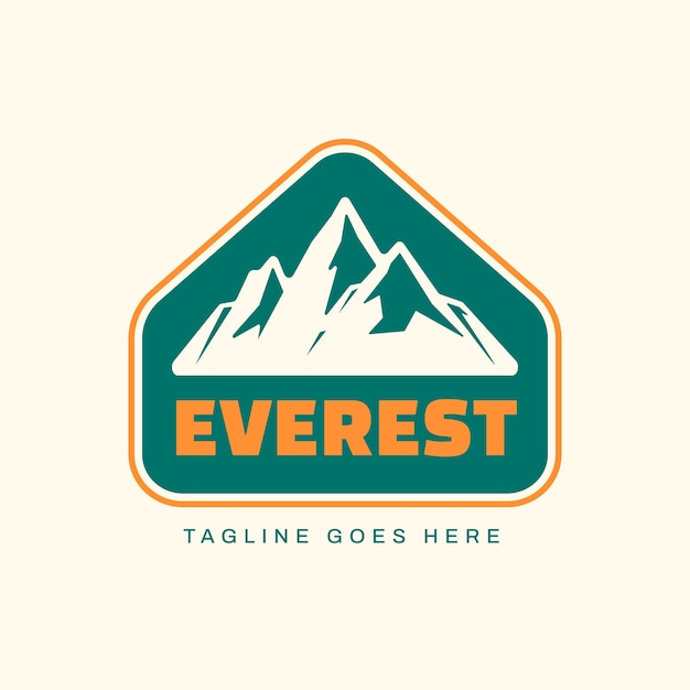 Gratis vector hand getekend everest logo-ontwerp