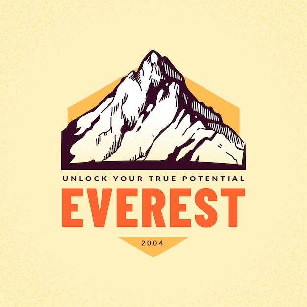 Hand getekend everest logo-ontwerp