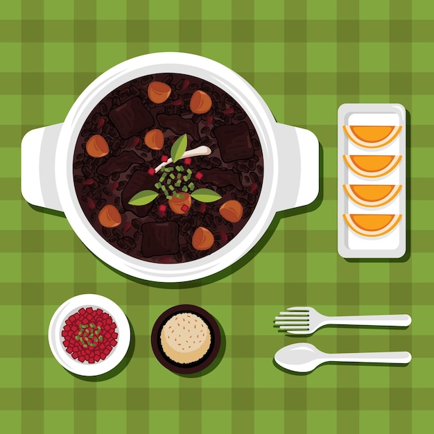 Gratis vector hand getekend feijoada illustratie