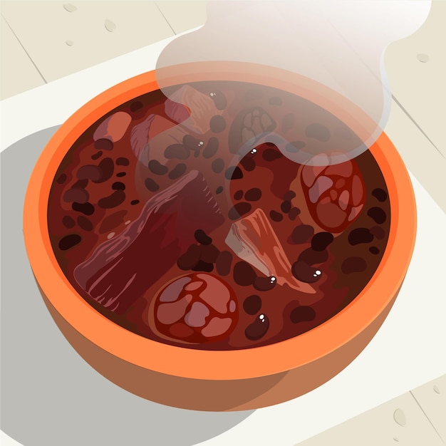 Gratis vector hand getekend feijoada illustratie