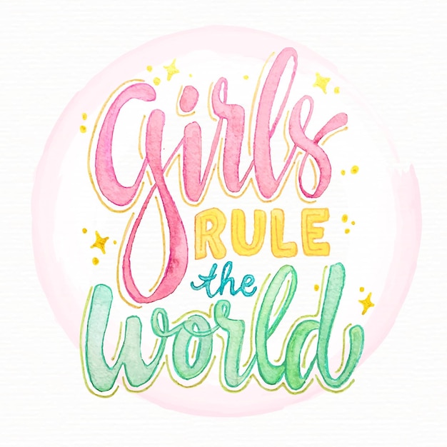 Gratis vector hand getekend feministische belettering meisjes regels