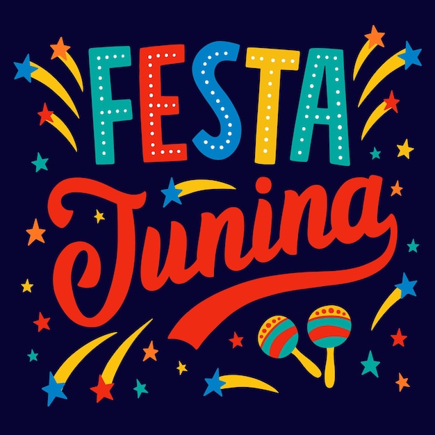 Gratis vector hand getekend festa junina belettering