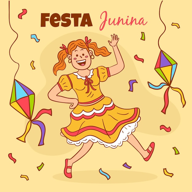 Hand getekend festa junina concept