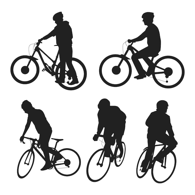 Gratis vector hand getekend fiets silhouet