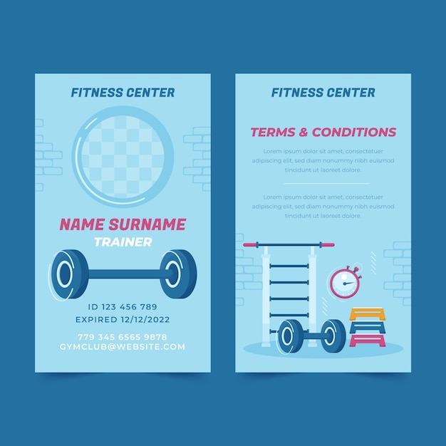 Gratis vector hand getekend fitnesscentrum sjabloon