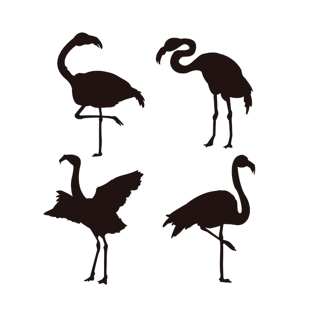 Gratis vector hand getekend flamingo silhouet