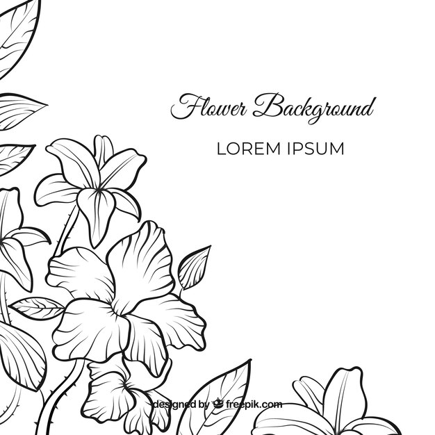 Hand getekend floral achtergrond