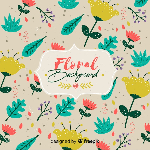 Gratis vector hand getekend floral achtergrond