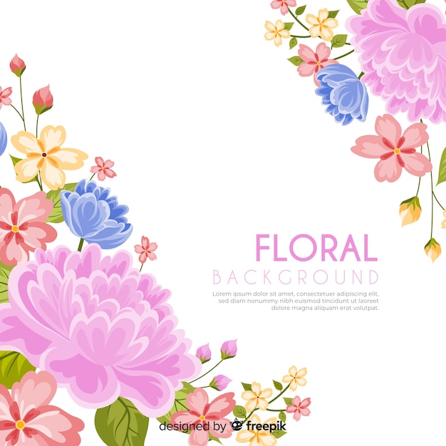 Hand getekend floral achtergrond