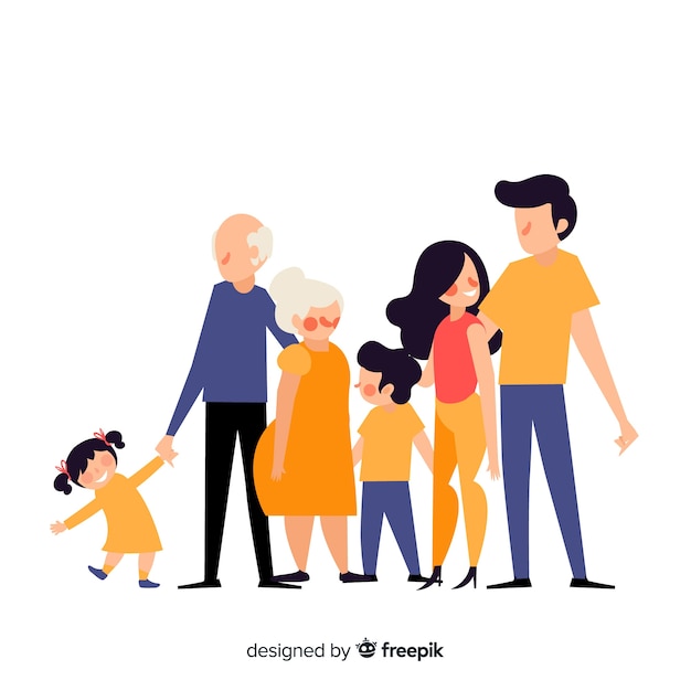 Gratis vector hand getekend gezichtsloos familieportret