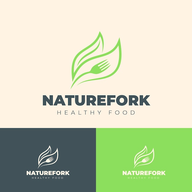 Gratis vector hand getekend gezond voedsel logo-ontwerp