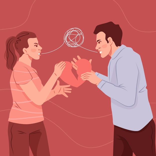 Hand getekend giftige relatie illustratie