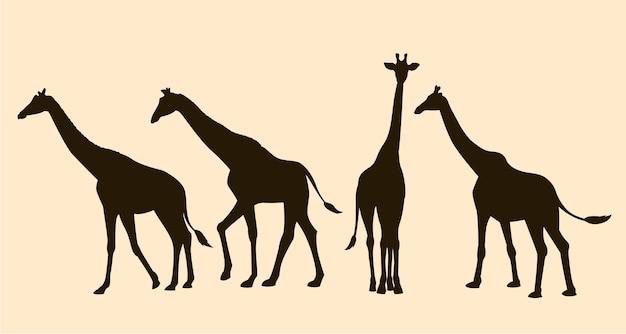 Gratis vector hand getekend giraf silhouet