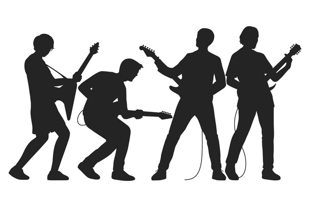 Hand getekend gitarist silhouet