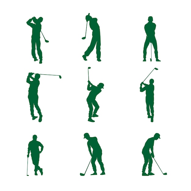 Gratis vector hand getekend golfer silhouet