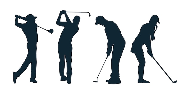 Gratis vector hand getekend golfer silhouet