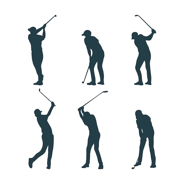 Gratis vector hand getekend golfer silhouet