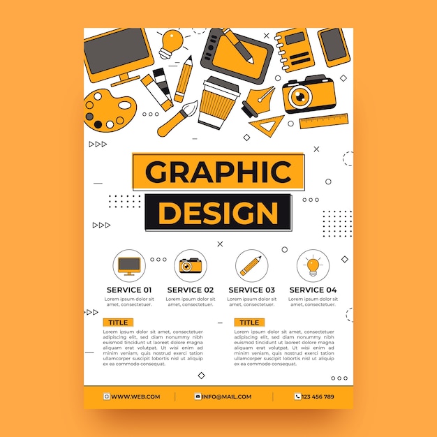 Gratis vector hand getekend grafisch ontwerper poster