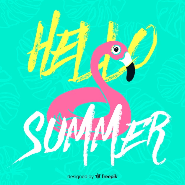 Gratis vector hand getekend hallo zomer achtergrond