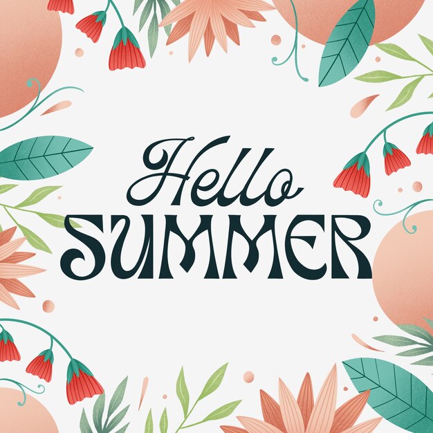 Gratis vector hand getekend hallo zomer belettering