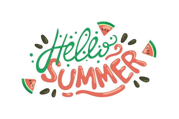 Gratis vector hand getekend hallo zomer illustratie