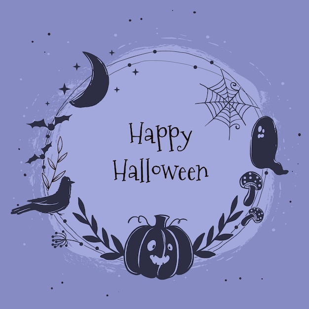 Gratis vector hand getekend halloween frame