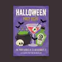 Gratis vector hand getekend halloween partij poster sjabloon