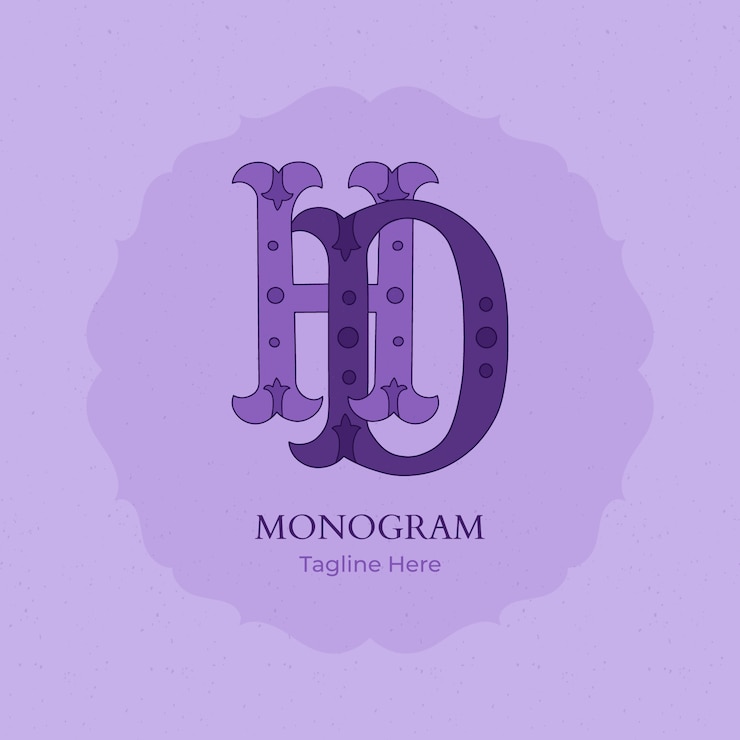 Gratis Vector hand getekend hd monogram logo