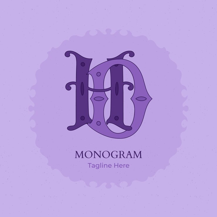 Gratis Vector hand getekend hd monogram logo