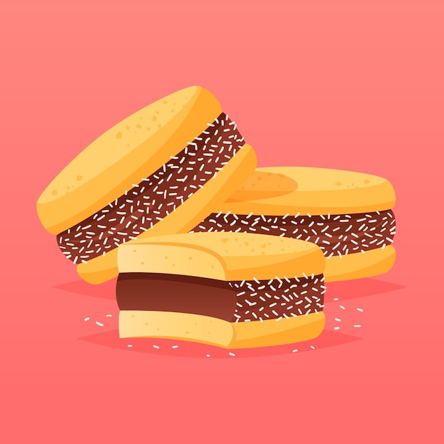 Gratis vector hand getekend heerlijke alfajor