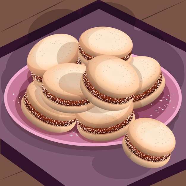 Gratis vector hand getekend heerlijke alfajor