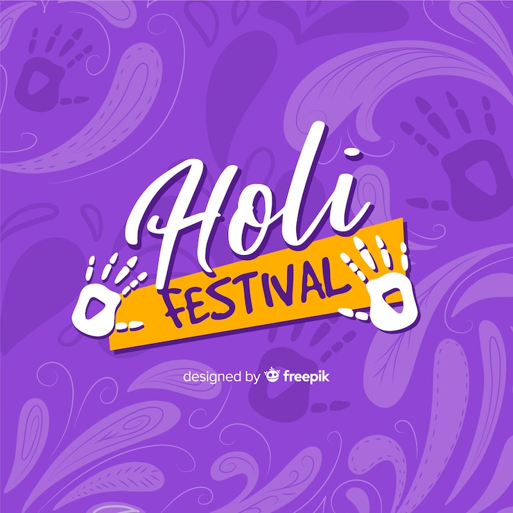 Gratis Vector hand getekend holi festival achtergrond