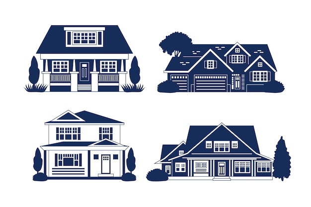 Gratis vector hand getekend huis silhouet