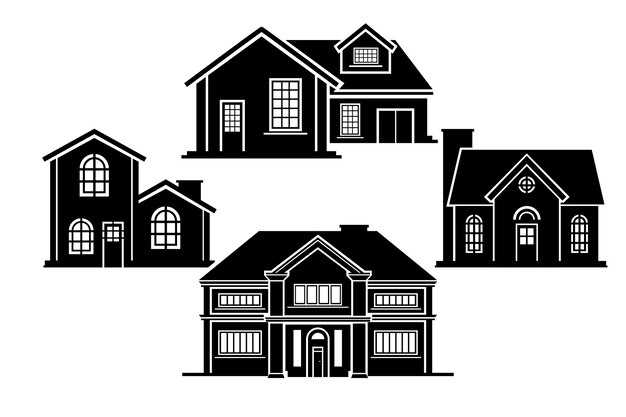 Hand getekend huis silhouet
