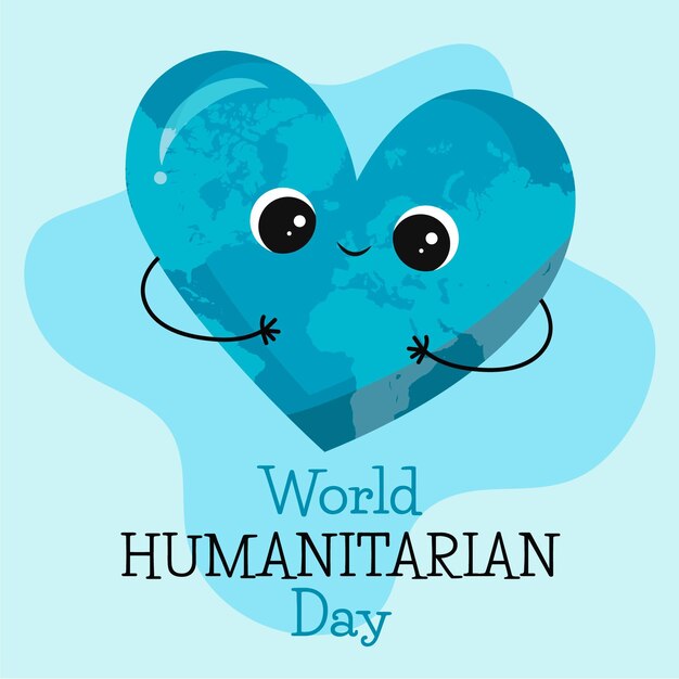 Hand getekend humanitaire Werelddag