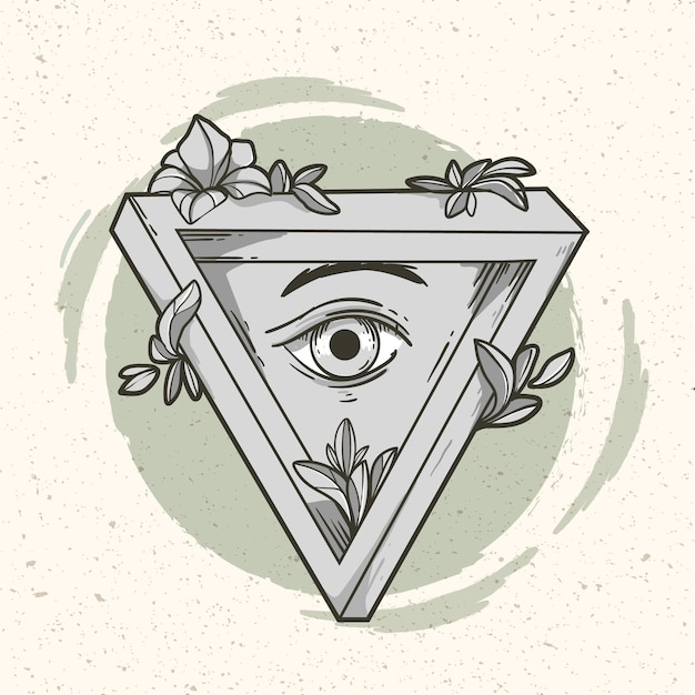 Gratis vector hand getekend illuminati icoon