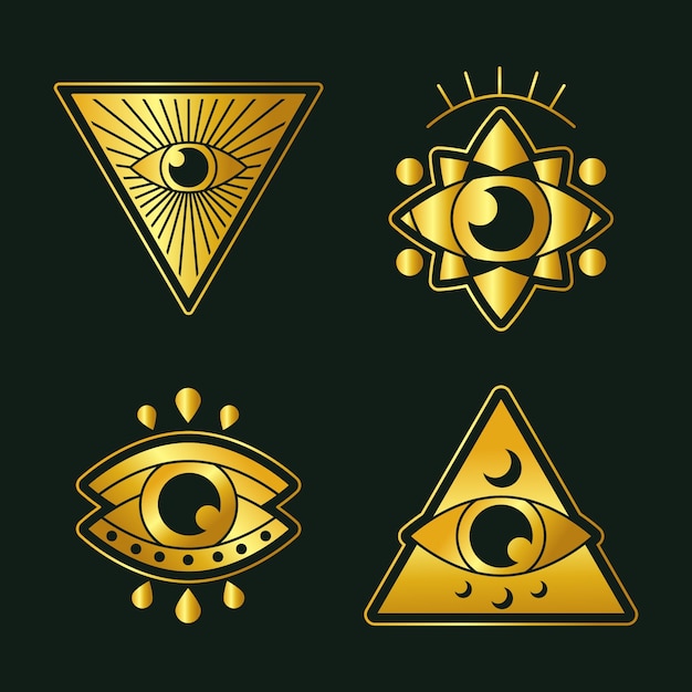 Gratis vector hand getekend illuminati illustratie